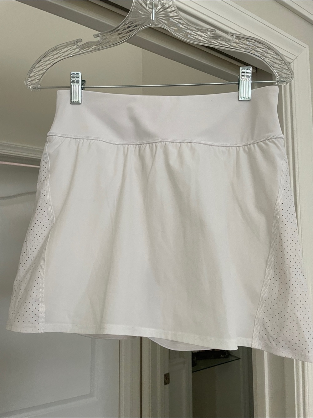 SPANX White Athletic Mini Skort with Perforated Side Panels